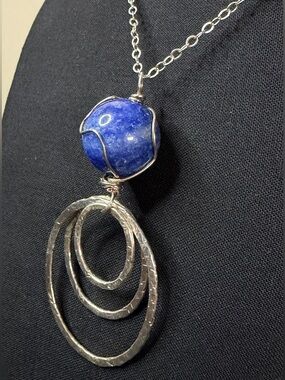 Sterling Silver Lapis Lazuli Argentium Artisan Hand Crafted Necklace